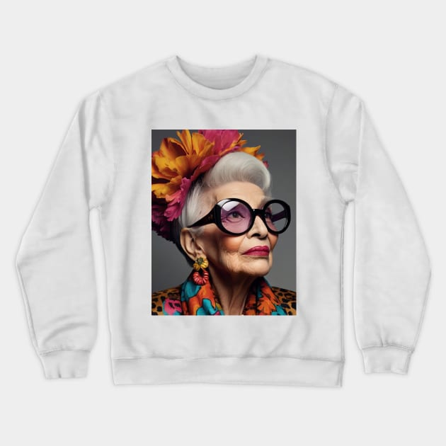 Iris Apfel Crewneck Sweatshirt by Strange-desigN